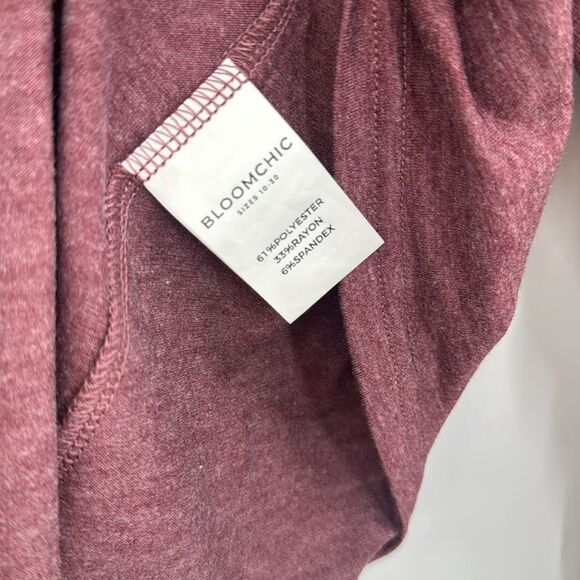 3For$20 BloomChic Burgundy/Gray Long-Sleeve Top Size: 1X - Picture 3 of 4